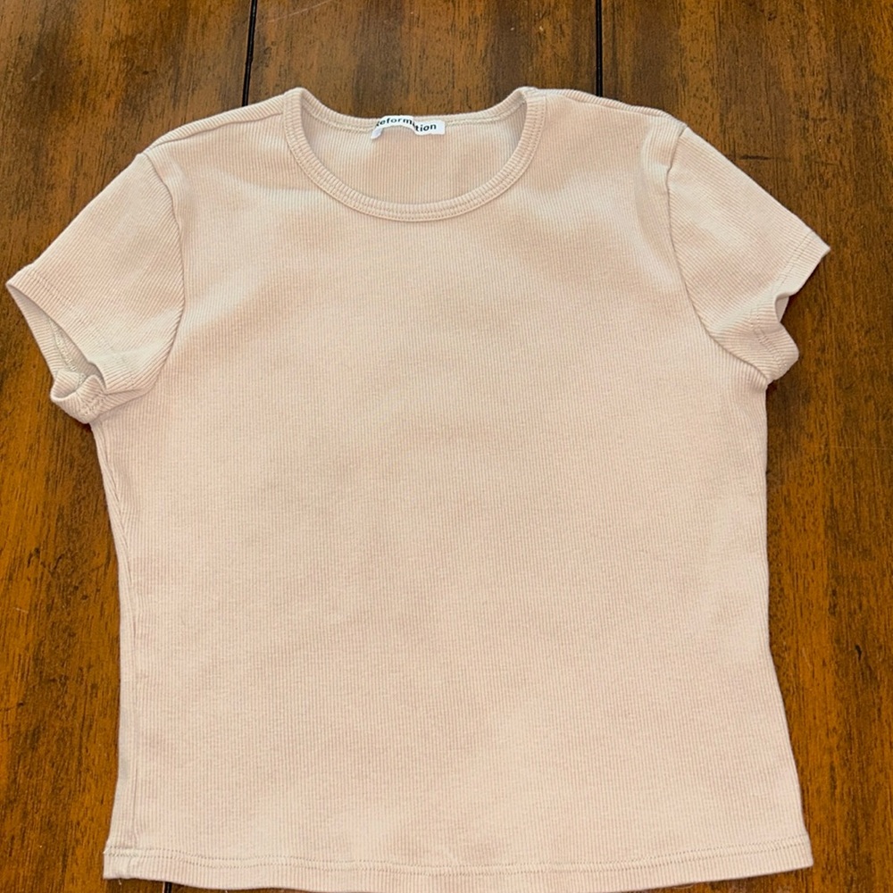 Reformation ribbed cropped T-shirt